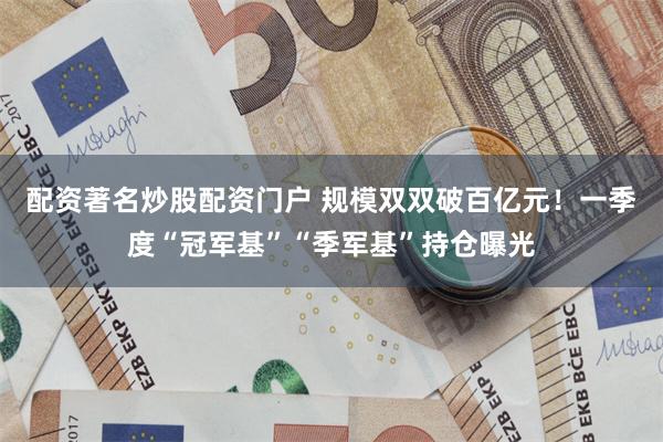 配资著名炒股配资门户 规模双双破百亿元！一季度“冠军基”“季军基”持仓曝光