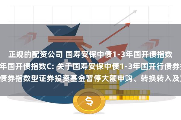 正规的配资公司 国寿安保中债1-3年国开债指数A,国寿安保中债1-3年国开债指数C: 关于国寿安保中债1-3年国开行债券指数型证券投资基金暂停大额申购、转换转入及定期定额投资业务的公告