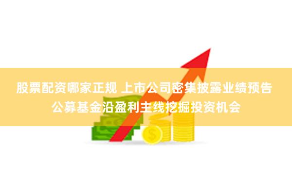 股票配资哪家正规 上市公司密集披露业绩预告 公募基金沿盈利主线挖掘投资机会