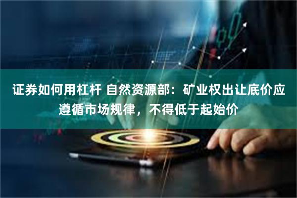 证券如何用杠杆 自然资源部：矿业权出让底价应遵循市场规律，不得低于起始价